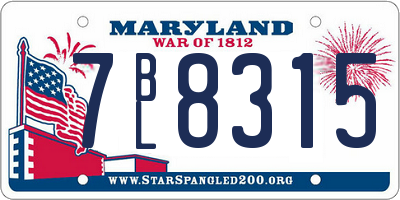 MD license plate 7BL8315