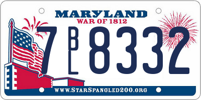 MD license plate 7BL8332