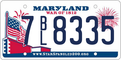 MD license plate 7BL8335