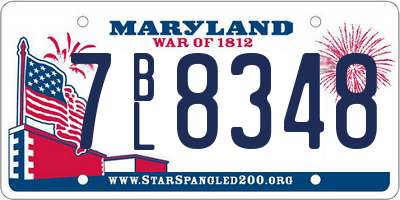 MD license plate 7BL8348