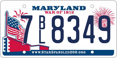 MD license plate 7BL8349