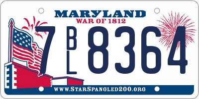 MD license plate 7BL8364