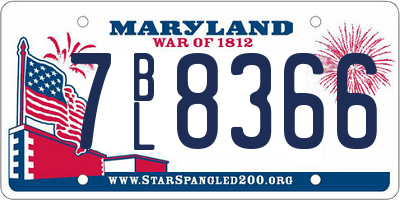 MD license plate 7BL8366