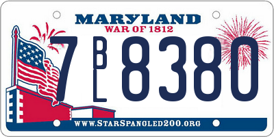 MD license plate 7BL8380