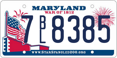 MD license plate 7BL8385