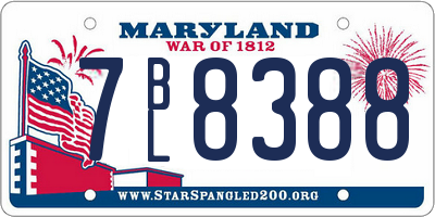 MD license plate 7BL8388