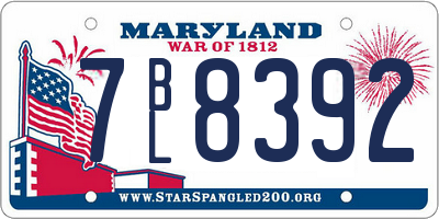 MD license plate 7BL8392