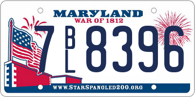 MD license plate 7BL8396