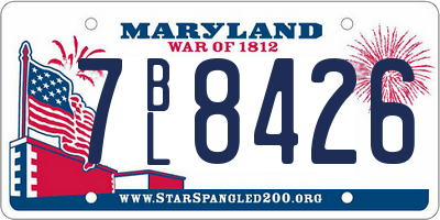 MD license plate 7BL8426