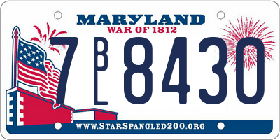 MD license plate 7BL8430