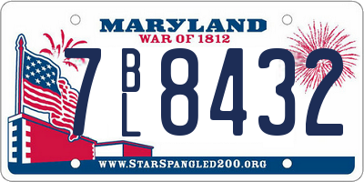 MD license plate 7BL8432