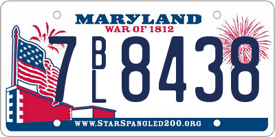 MD license plate 7BL8438