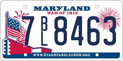 MD license plate 7BL8463