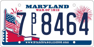 MD license plate 7BL8464