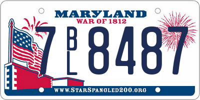 MD license plate 7BL8487