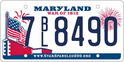 MD license plate 7BL8490