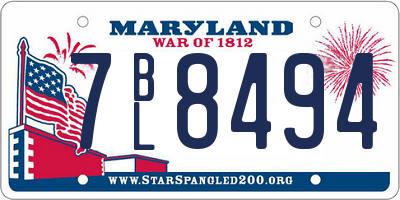 MD license plate 7BL8494