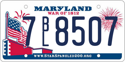 MD license plate 7BL8507