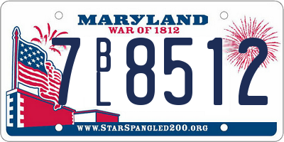 MD license plate 7BL8512