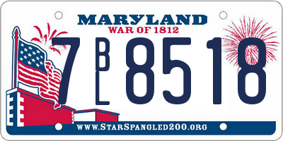 MD license plate 7BL8518