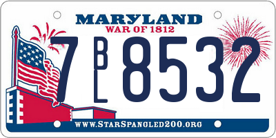 MD license plate 7BL8532