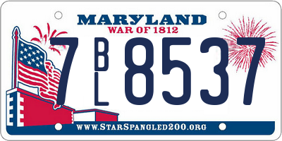 MD license plate 7BL8537