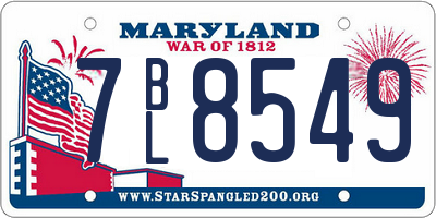 MD license plate 7BL8549