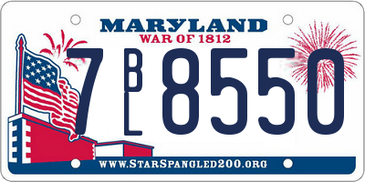 MD license plate 7BL8550