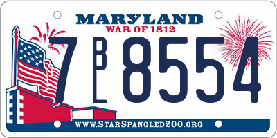 MD license plate 7BL8554