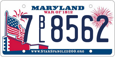 MD license plate 7BL8562