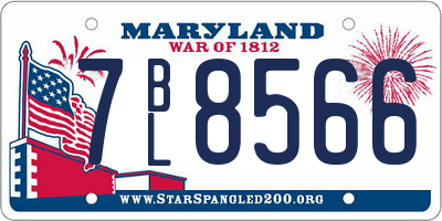 MD license plate 7BL8566