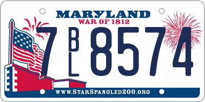 MD license plate 7BL8574