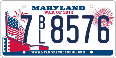 MD license plate 7BL8576