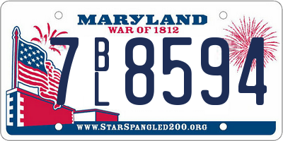 MD license plate 7BL8594