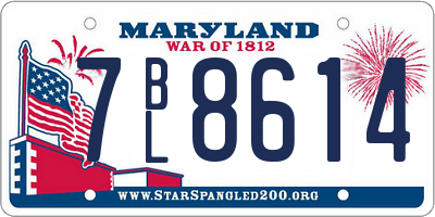 MD license plate 7BL8614