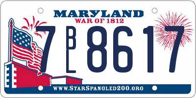 MD license plate 7BL8617