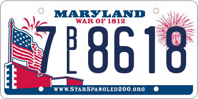 MD license plate 7BL8618