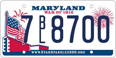 MD license plate 7BL8700