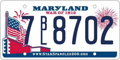 MD license plate 7BL8702
