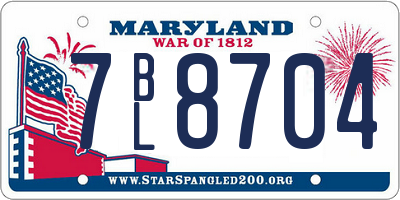 MD license plate 7BL8704