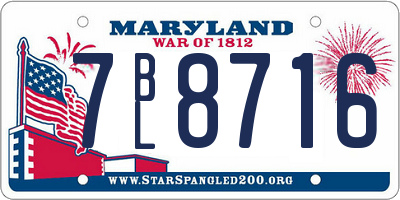 MD license plate 7BL8716