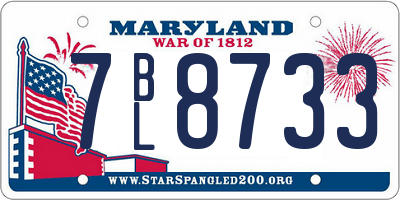 MD license plate 7BL8733