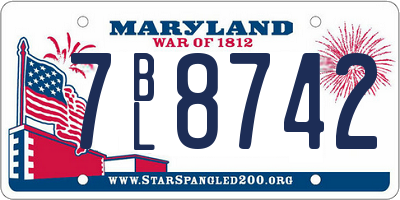 MD license plate 7BL8742