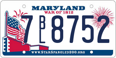 MD license plate 7BL8752