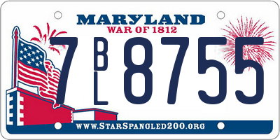 MD license plate 7BL8755