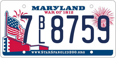 MD license plate 7BL8759