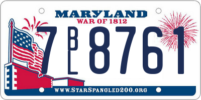 MD license plate 7BL8761