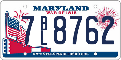 MD license plate 7BL8762