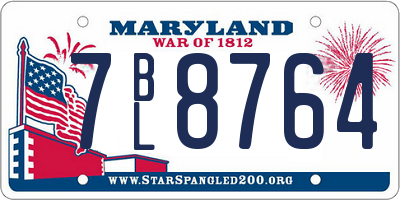 MD license plate 7BL8764