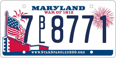 MD license plate 7BL8771